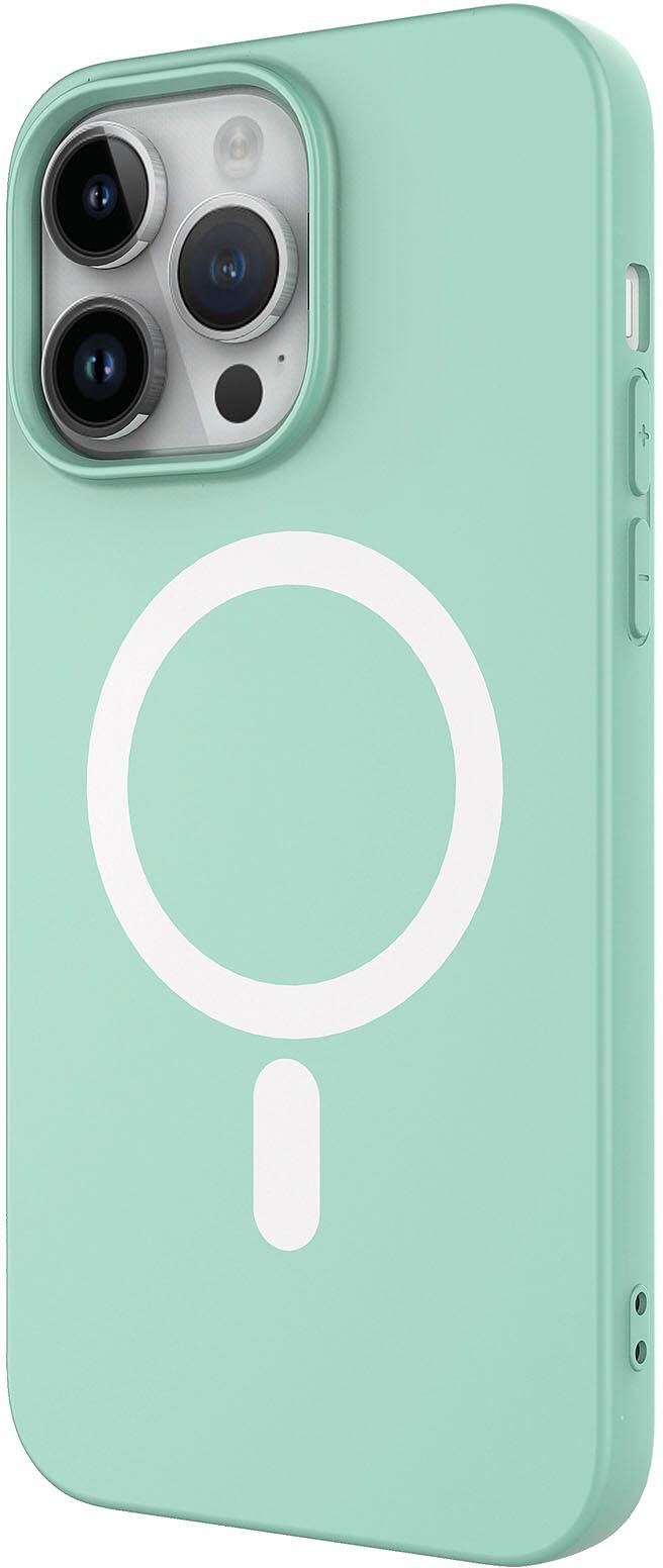 Alt View 1. AMPD - Real Feel Soft Case with MagSafe for Apple iPhone 14 Pro - Pastel Green.