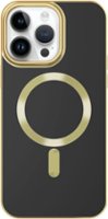 AMPD - Gold Bumper Soft Case with MagSafe for Apple iPhone 14 Pro - Black - Front_Zoom