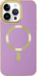 AMPD - Gold Bumper Soft Case with MagSafe for Apple iPhone 14 Pro Max - Lilac Purple - Front_Zoom