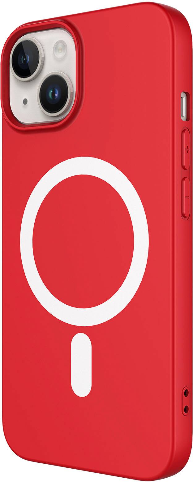Alt View 1. AMPD - Real Feel Soft Case with MagSafe for Apple iPhone 14 / iPhone 13 - Red.