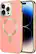 Angle. AMPD - Gold Bumper Soft Case with MagSafe for Apple iPhone 14 Pro Max - Light Pink.