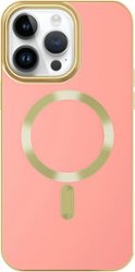 AMPD - Gold Bumper Soft Case with MagSafe for Apple iPhone 14 Pro Max - Light Pink - Front_Zoom
