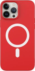 AMPD - Real Feel Soft Case with MagSafe for Apple iPhone 13 Pro Max / iPhone 12 Pro Max - Red - Front_Zoom