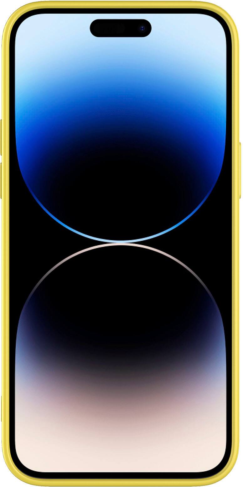 Alt View 2. AMPD - Real Feel Soft Case with MagSafe for Apple iPhone 14 Pro - Yellow.