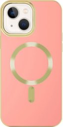 AMPD - Gold Bumper Soft Case with MagSafe for Apple iPhone 14 / iPhone 13 - Light Pink - Front_Zoom