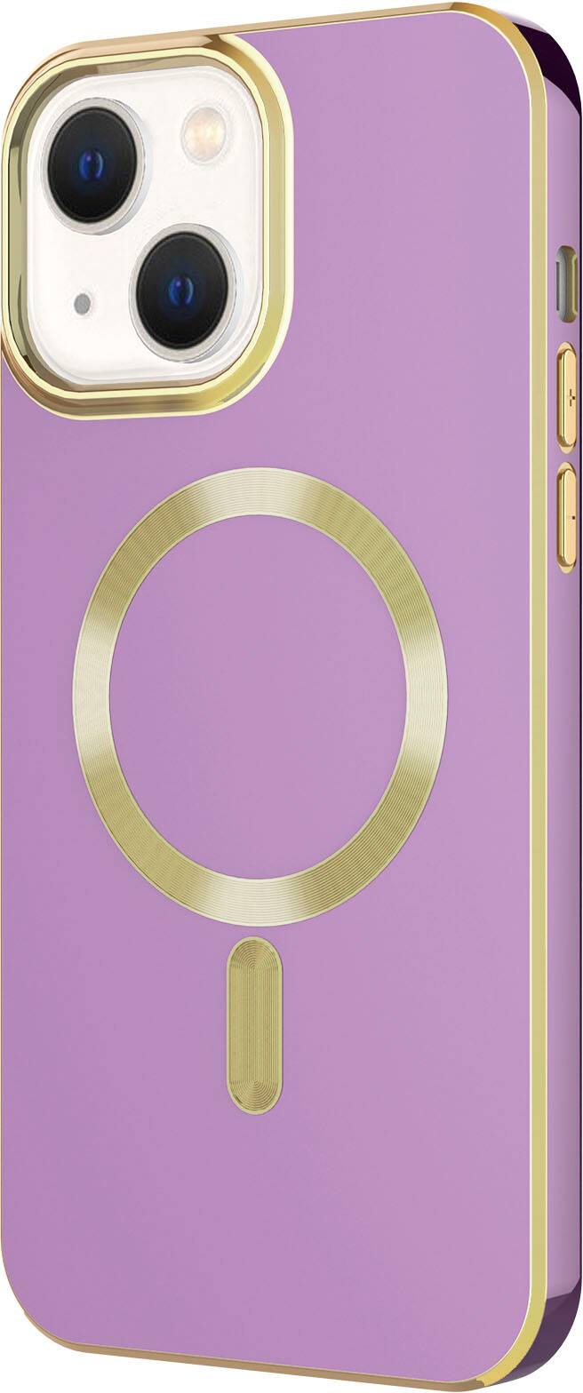 Alt View 1. AMPD - Gold Bumper Soft Case with MagSafe for Apple iPhone 14 / iPhone 13 - Lilac Purple.