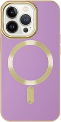 AMPD - Gold Bumper Soft Case with MagSafe for Apple iPhone 13 Pro - Lilac Purple - Front_Zoom