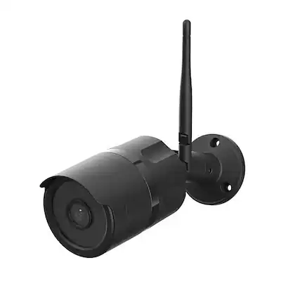 Front. FEIT ELECTRIC - Outdoor Wired Camera with Wi-Fi - Black.
