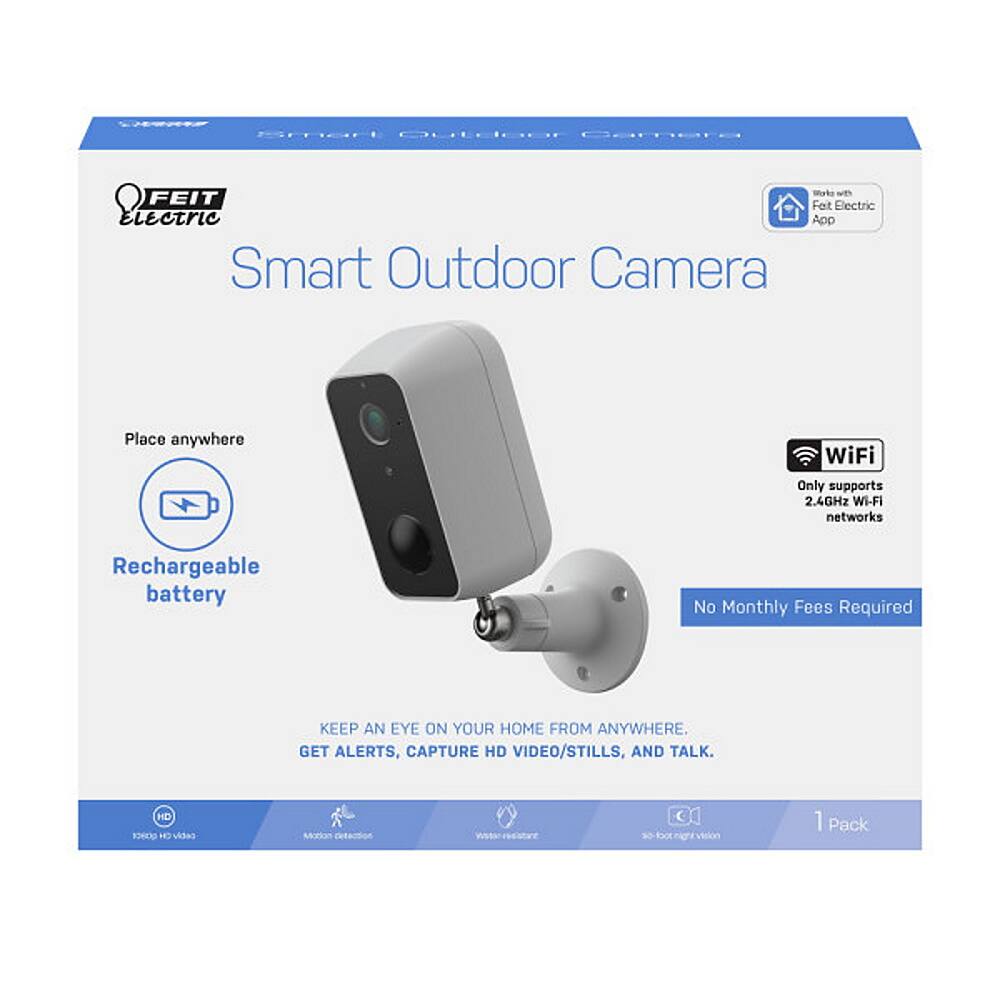 Alt View 11. FEIT ELECTRIC - Outdoor Wireless Camera with Wi-Fi - Black/White.