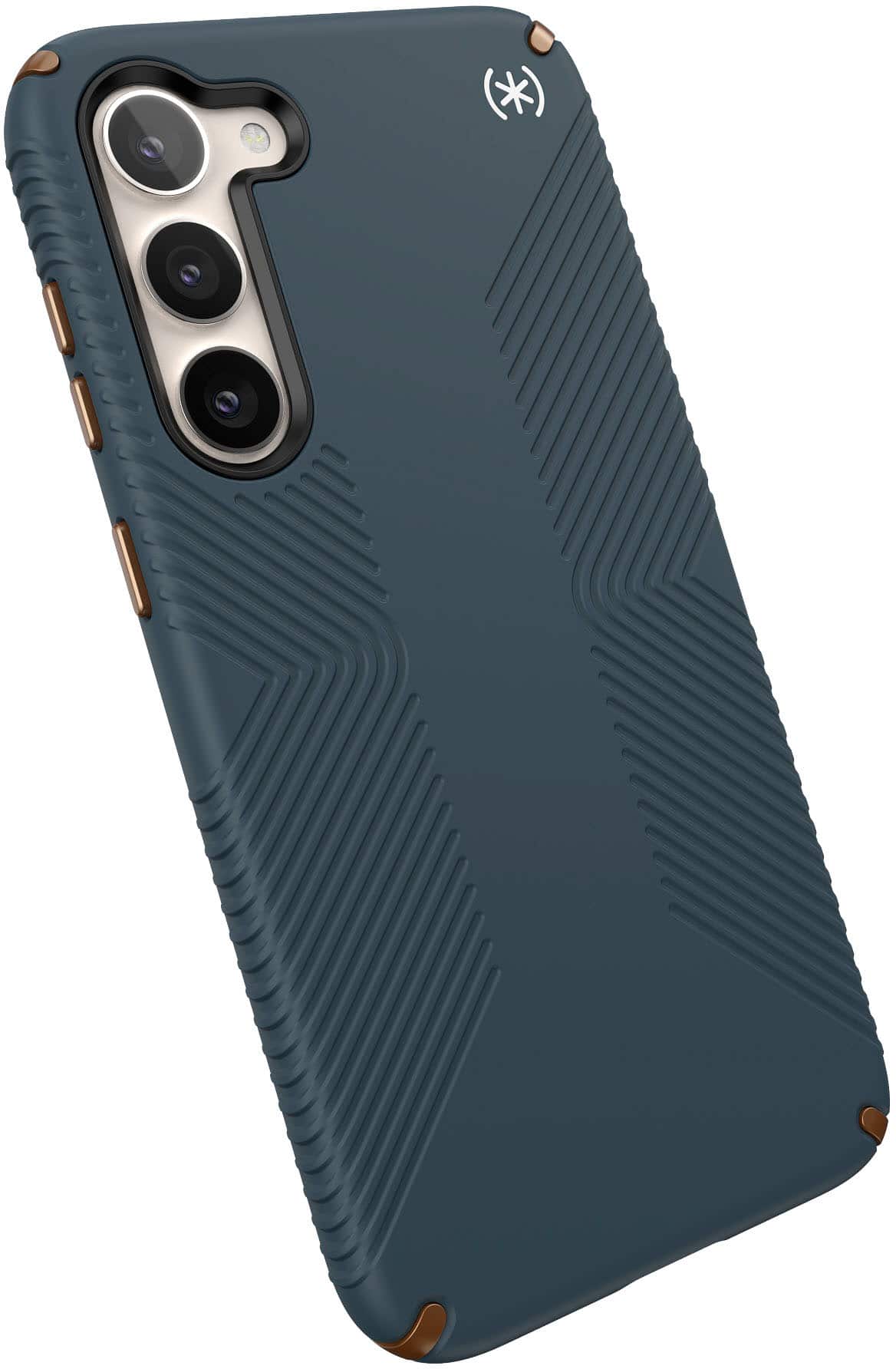 Alt View 11. Speck - Presidio2 Grip Case for Samsung Galaxy S23+ - Charcoal Grey/Cool Bronze/White.