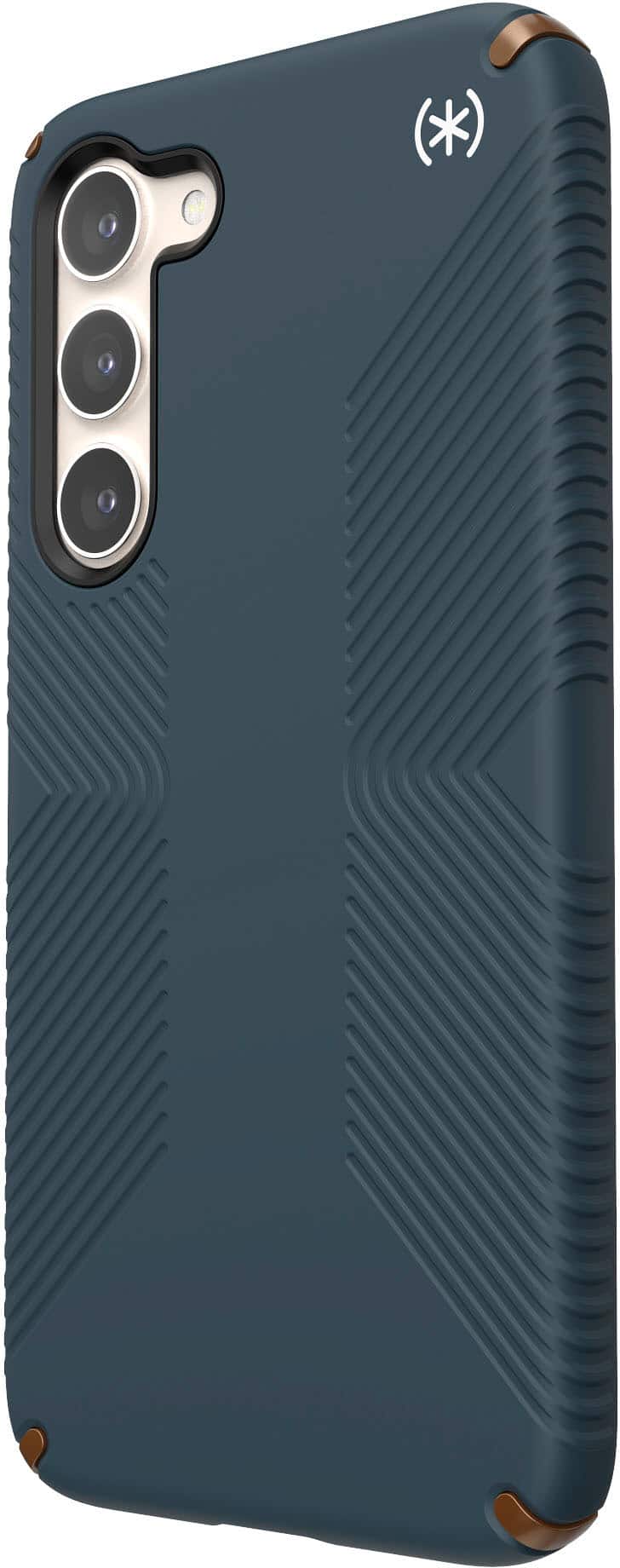 Alt View 3. Speck - Presidio2 Grip Case for Samsung Galaxy S23+ - Charcoal Grey/Cool Bronze/White.