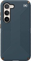 Speck - Presidio Grip 2 Antimicrobial Slim Case for Samsung Galaxy S23 - Charcoal Grey/Cool Bronze/White - Front_Zoom