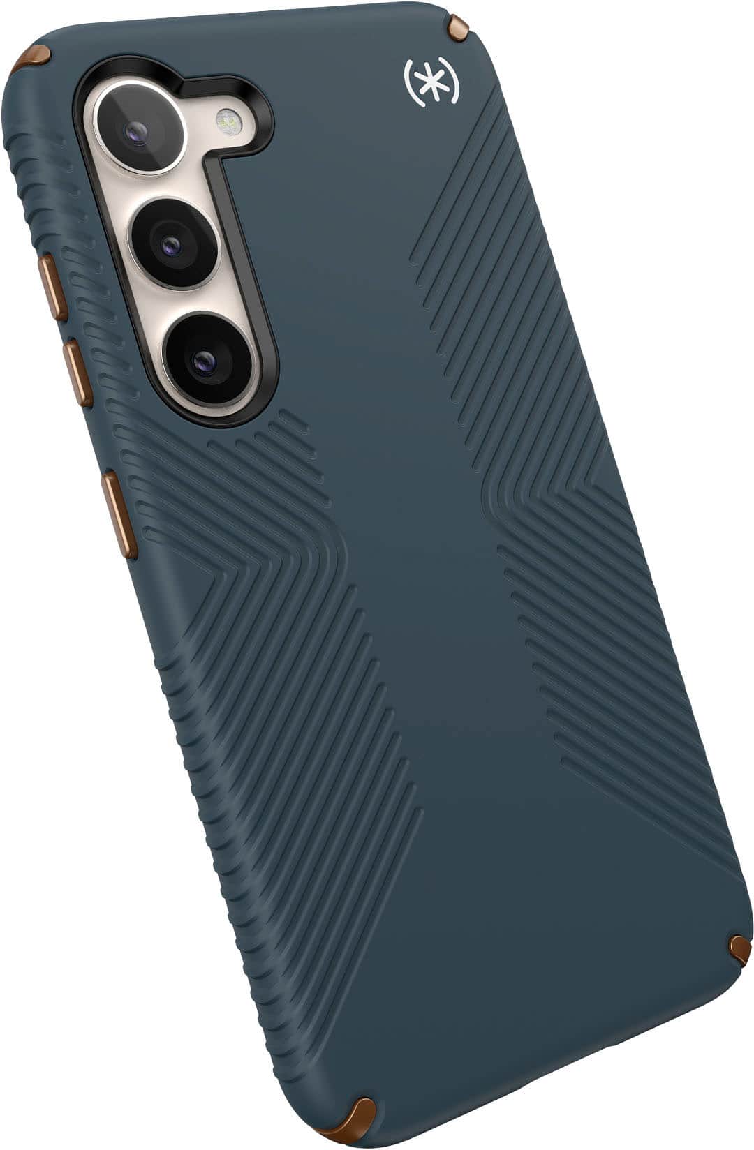 Alt View 11. Speck - Presidio2 Grip Case for Samsung Galaxy S23 - Charcoal Grey/Cool Bronze/White.