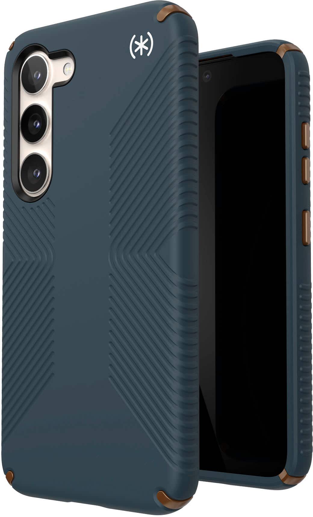 Alt View 1. Speck - Presidio2 Grip Case for Samsung Galaxy S23 - Charcoal Grey/Cool Bronze/White.