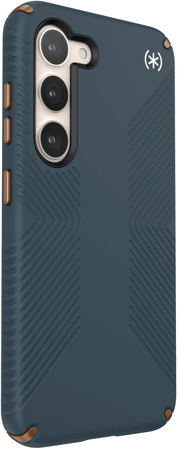 Alt View 2. Speck - Presidio2 Grip Case for Samsung Galaxy S23 - Charcoal Grey/Cool Bronze/White.
