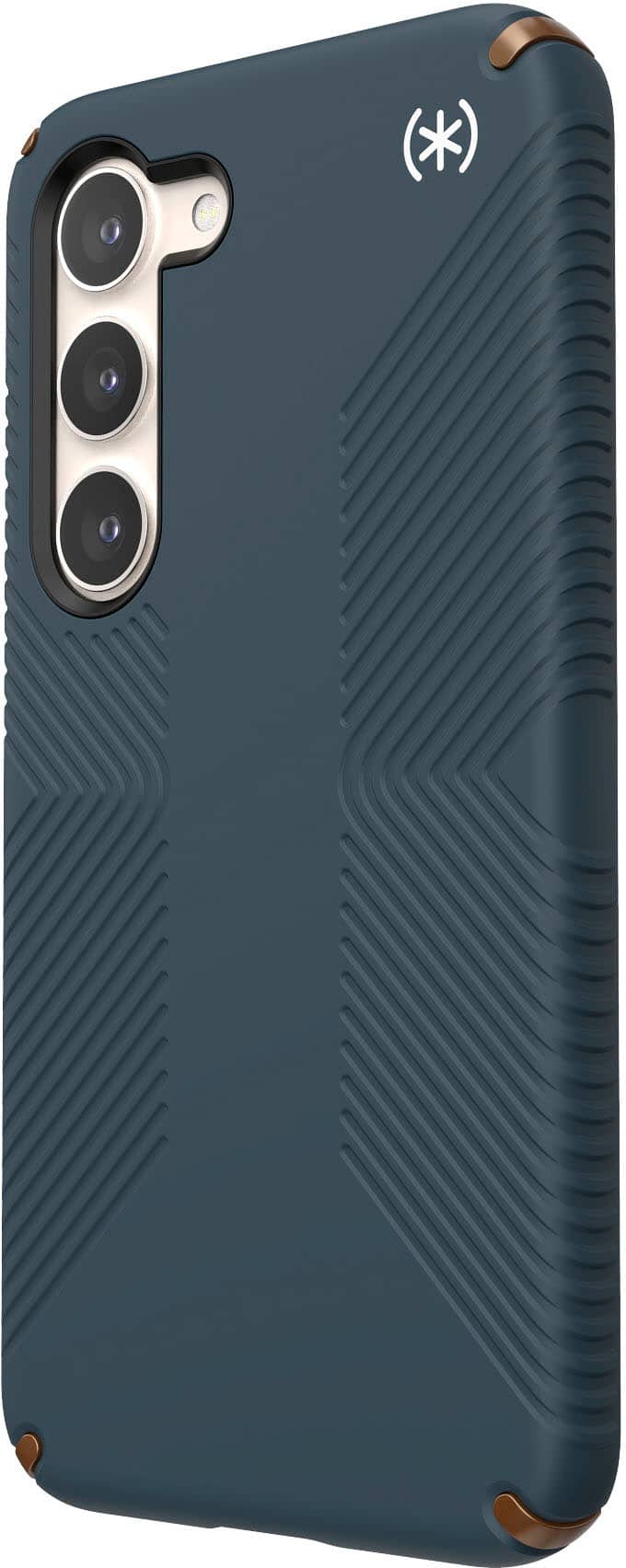 Alt View 3. Speck - Presidio2 Grip Case for Samsung Galaxy S23 - Charcoal Grey/Cool Bronze/White.