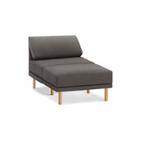 Burrow - Contemporary Range Armchair with Attachable Ottoman - Heather Charcoal - Front_Zoom