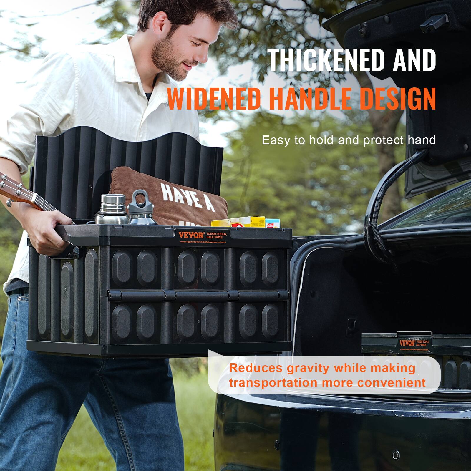 THICKENED AND WIDENED HANDLE DESIGN  
Easy to hold and protect hand  

HAVE A VEVOR  
- PRICE: - i - I VEVOR i -  

Reduces gravity while making transportation more convenient