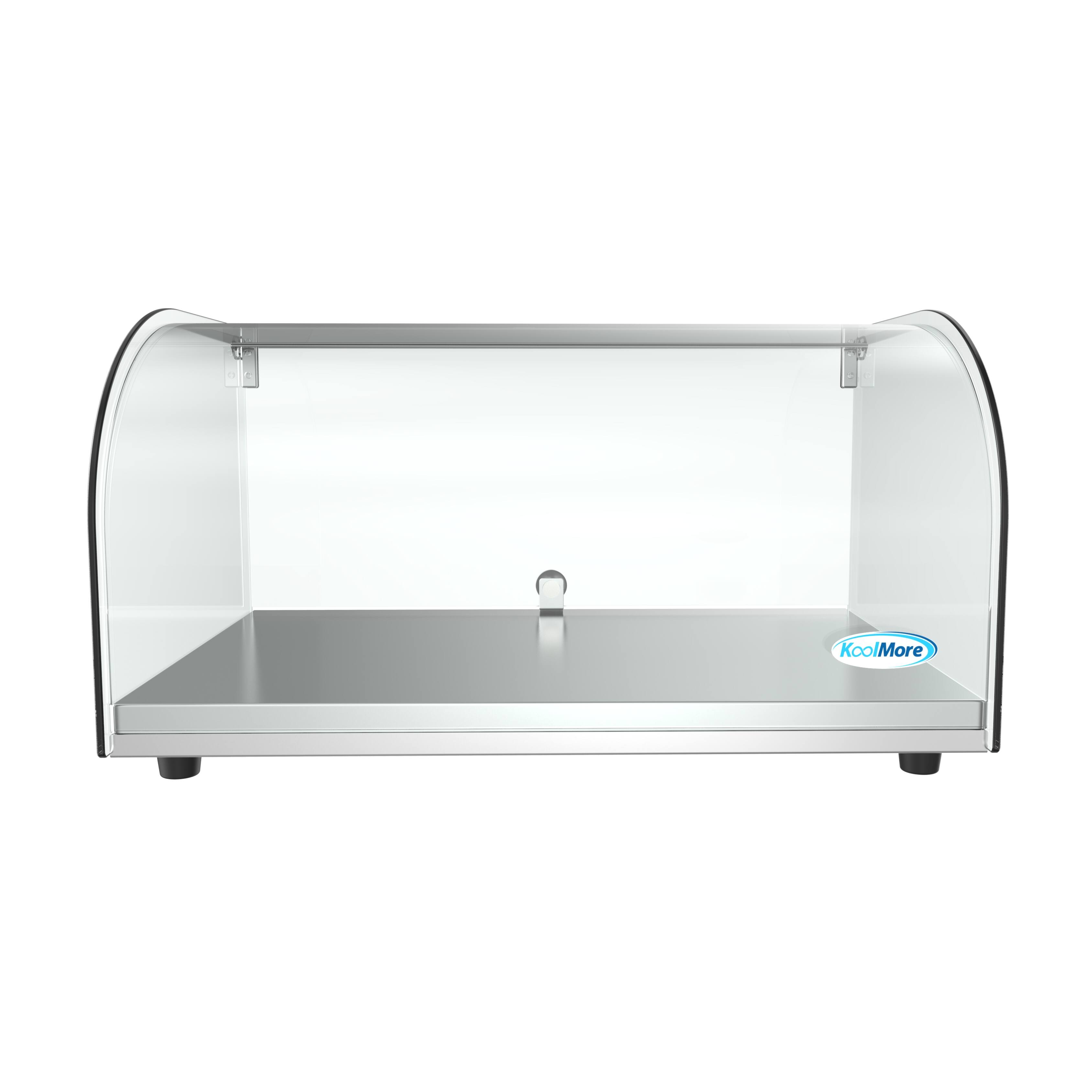 Alt View 2. Koolmore - 22 in. Countertop Bakery Display Case with Front Curved Glass and Rear Door, 0.9 cu. ft. DC-1C - Silver.