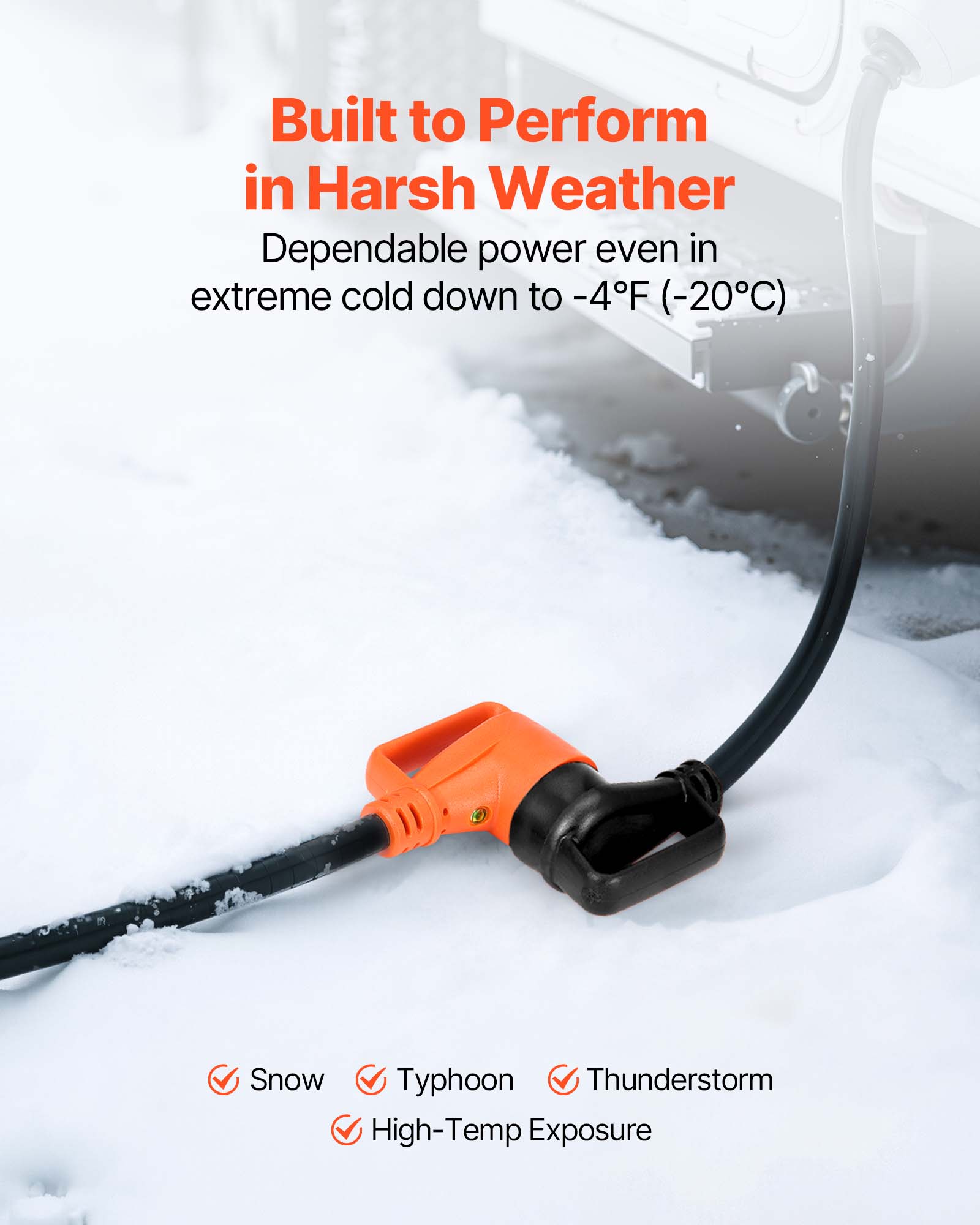 Built to Perform in Harsh Weather

Dependable power even in extreme cold down to -4°F (-20°C)

Snow
Typhoon
Thunderstorm
High-Temp Exposure