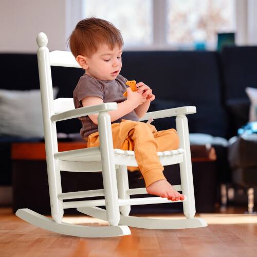 Alt View 10. Winado - 24in Wooden Child's Rocking Chair, All Weather Small Wooden Rocking Chair Patio Rocker for Indoor Garden Yard Balcony - White.