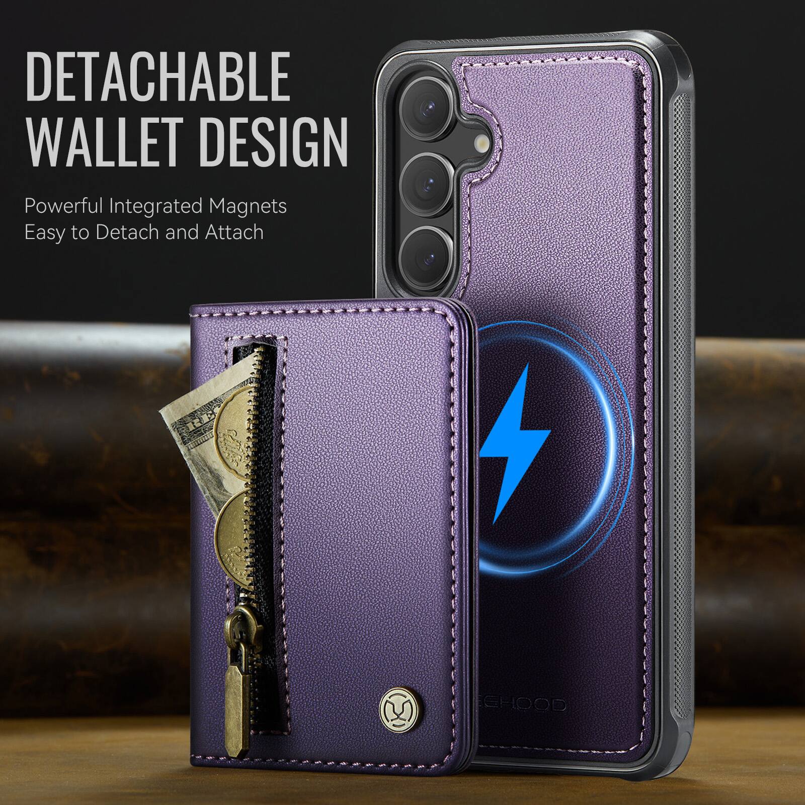 DETACHABLE WALLET DESIGN  
Powerful Integrated Magnets  
Easy to Detach and Attach
