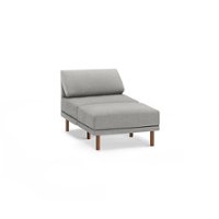 Burrow - Contemporary Range Armchair with Attachable Ottoman - Stone Gray - Front_Zoom