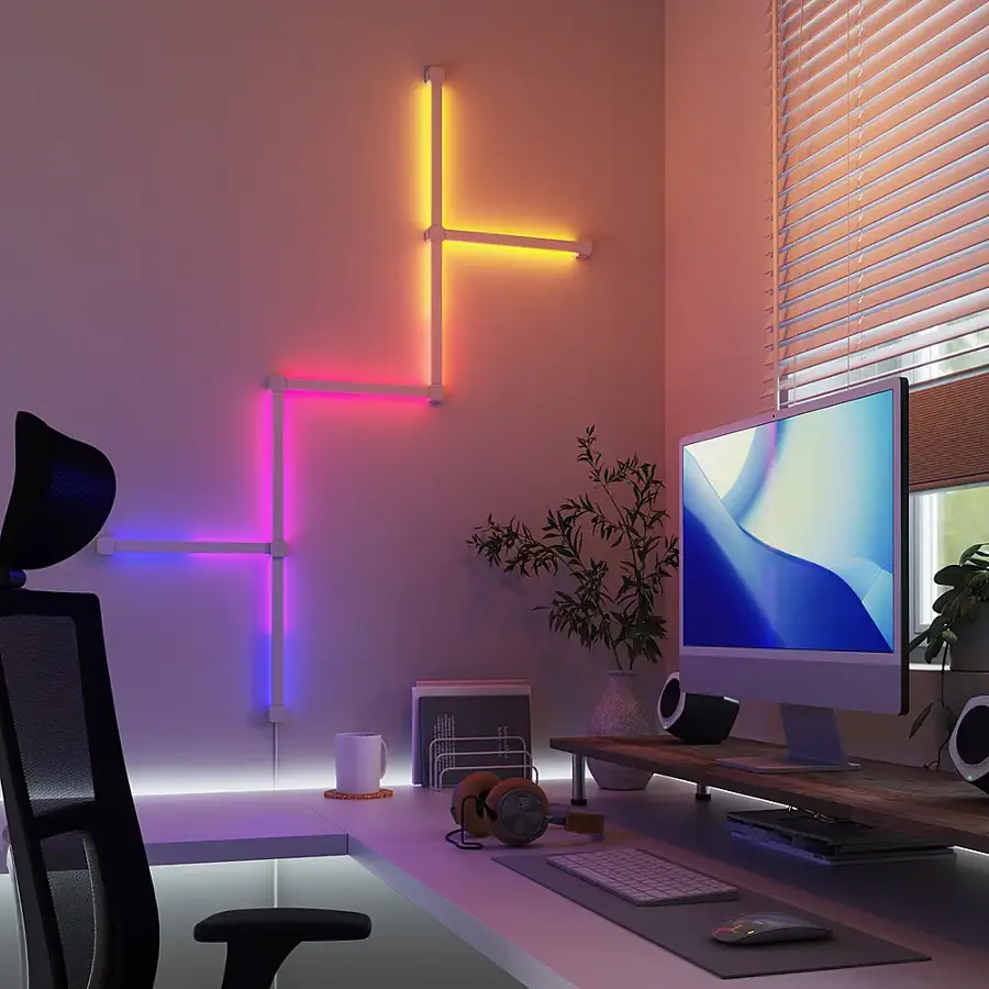 Alt View 14. Nanoleaf - Lines 90 Degrees Smarter Kit (4 Light Lines) - Multicolor.