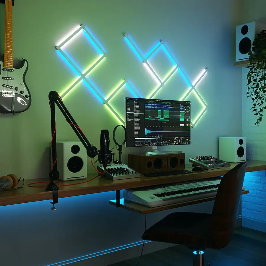 Alt View 16. Nanoleaf - Lines 90 Degrees Smarter Kit (4 Light Lines) - Multicolor.
