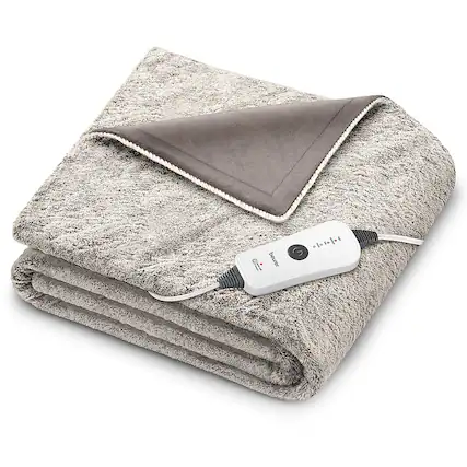 Front. Beurer - Cozy-Soft Fleece Throw - Tan.
