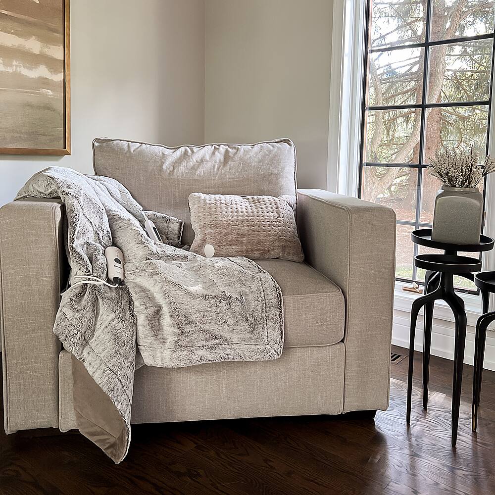 Alt View 11. Beurer - Cozy-Soft Fleece Throw - Tan.