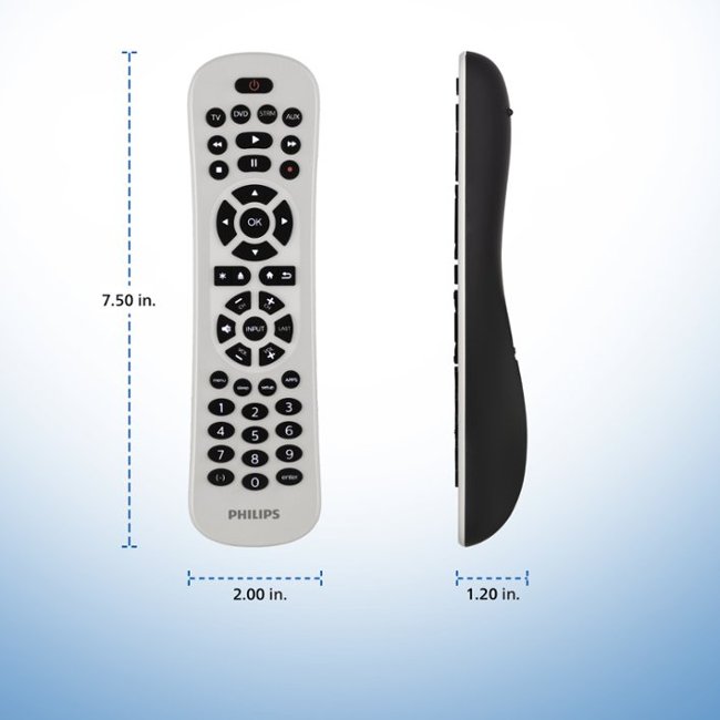 Philips - 4-Device Backlit Universal Remote, White - White_1