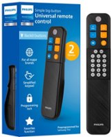 Philips - Elite EZ Slide 2-Device Universal Remote, For Seniors, Elders - Black - Front_Zoom