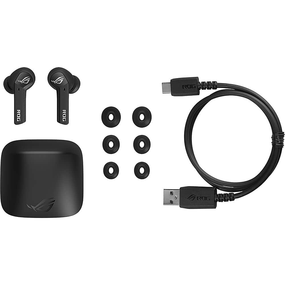 Alt View 13. ASUS - ROG Cetra True Wireless Hybrid Active Noise Cancelation In-Ear Gaming Earbuds - Black.