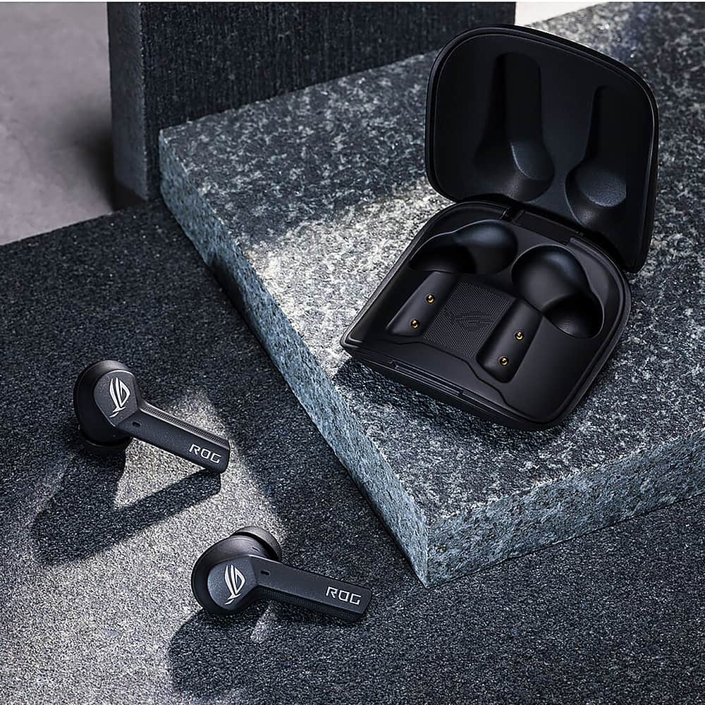 Alt View 14. ASUS - ROG Cetra True Wireless Hybrid Active Noise Cancelation In-Ear Gaming Earbuds - Black.