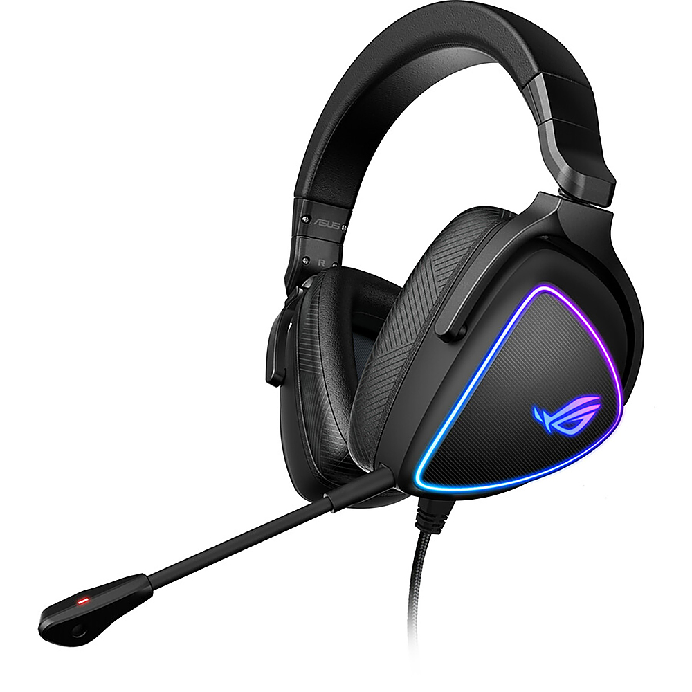Left View: ASUS - ROG Delta S Wired Gaming Headset for PC, MAC, Switch, Playstation, and others with AI noise-canceling mic - Black