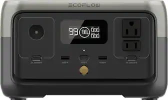 Front. EcoFlow - RIVER 2 Portable Power Station - Black.