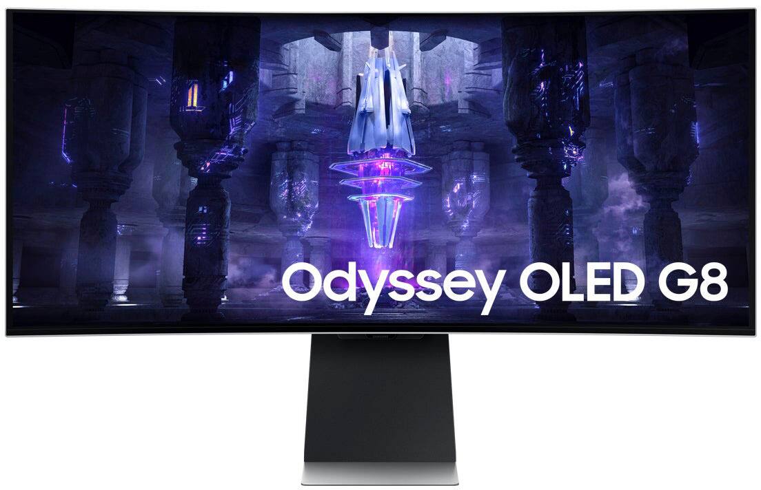 Alt View 11. Samsung - Odyssey OLED G8 34" Curved WQHD FreeSync Premium Pro Smart Gaming Monitor with HDR400, (Micro DP, Micro HDMI, USB) - Silver.