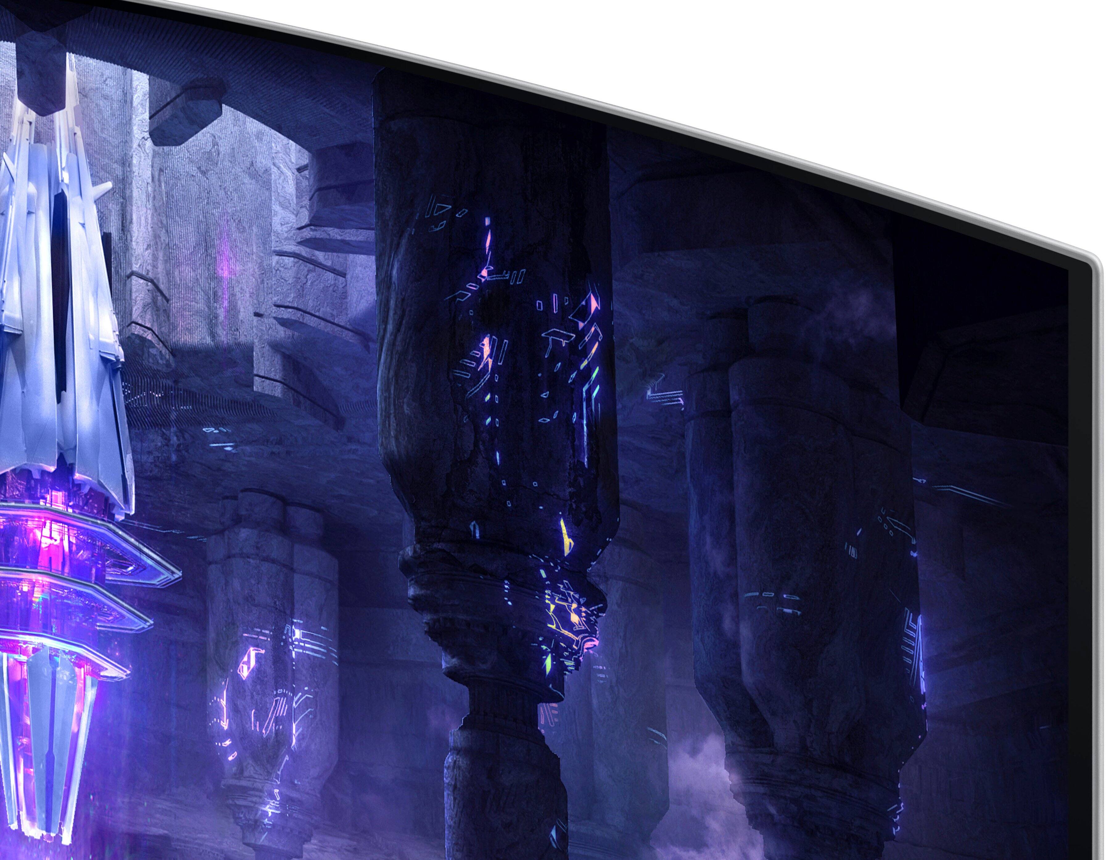 Alt View 12. Samsung - Odyssey OLED G8 34" Curved WQHD FreeSync Premium Pro Smart Gaming Monitor with HDR400, (Micro DP, Micro HDMI, USB) - Silver.