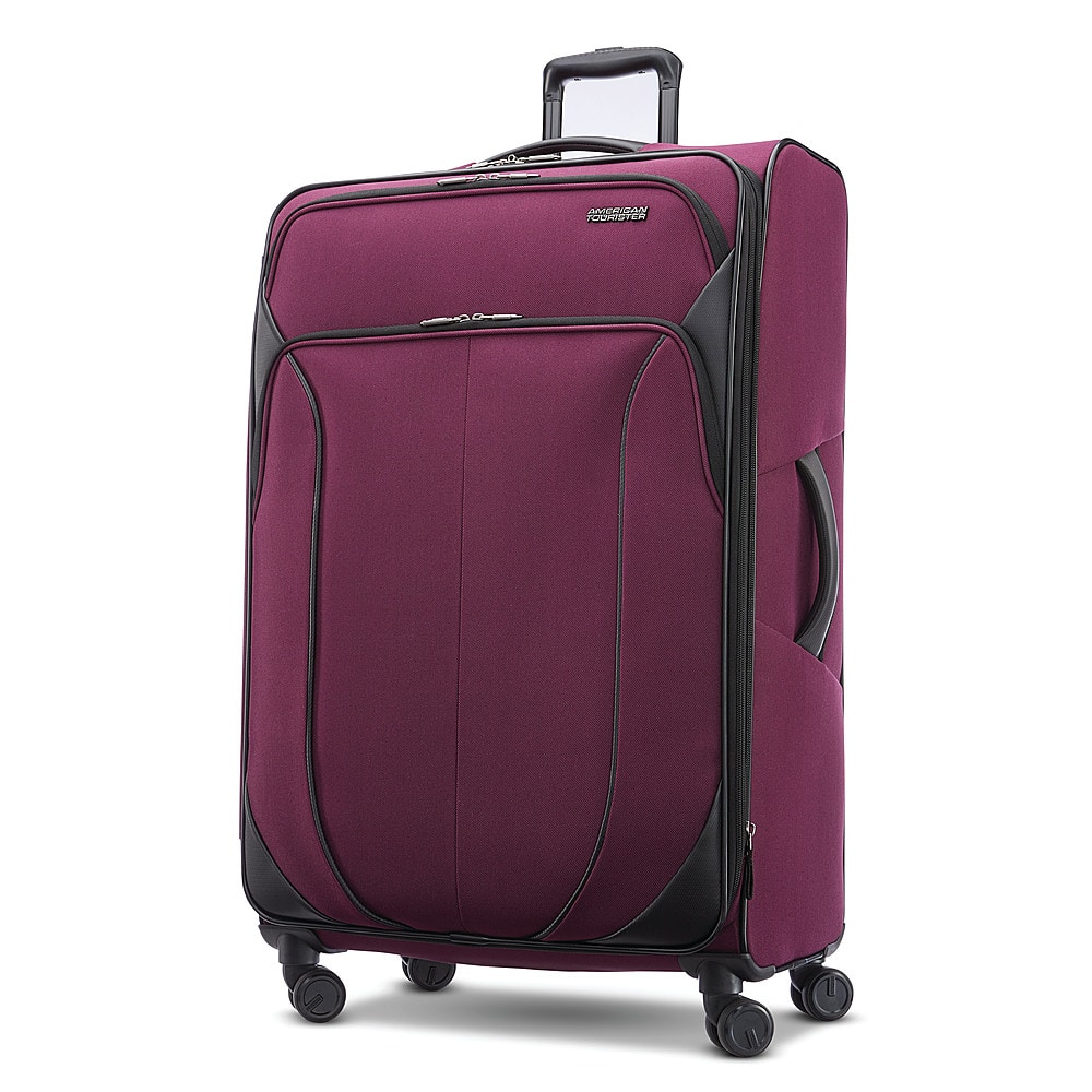 Front. American Tourister - 4 Kix 2.0 33" Expandable Spinner Suitcase - Purple Orchid.