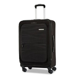 American Tourister - Cascade Ss 24" Expandable Spinner Suitcase - Jet Black - Front_Zoom