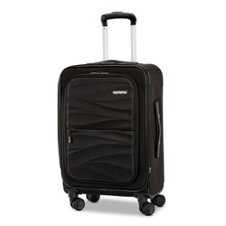 American Tourister - Cascade Ss 20" Expandable Spinner Suitcase - Jet Black - Front_Zoom