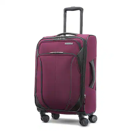 Front. American Tourister - 4 Kix 2.0 24" Expandable Spinner Carry-On Suitcase - Purple Orchid.