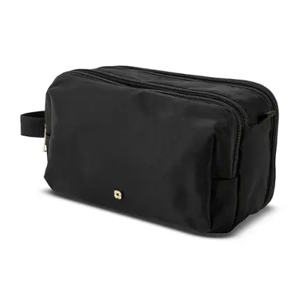 Front. Samsonite - Companion Bags Top Zip Deluxe Travel Kit - BLACK.