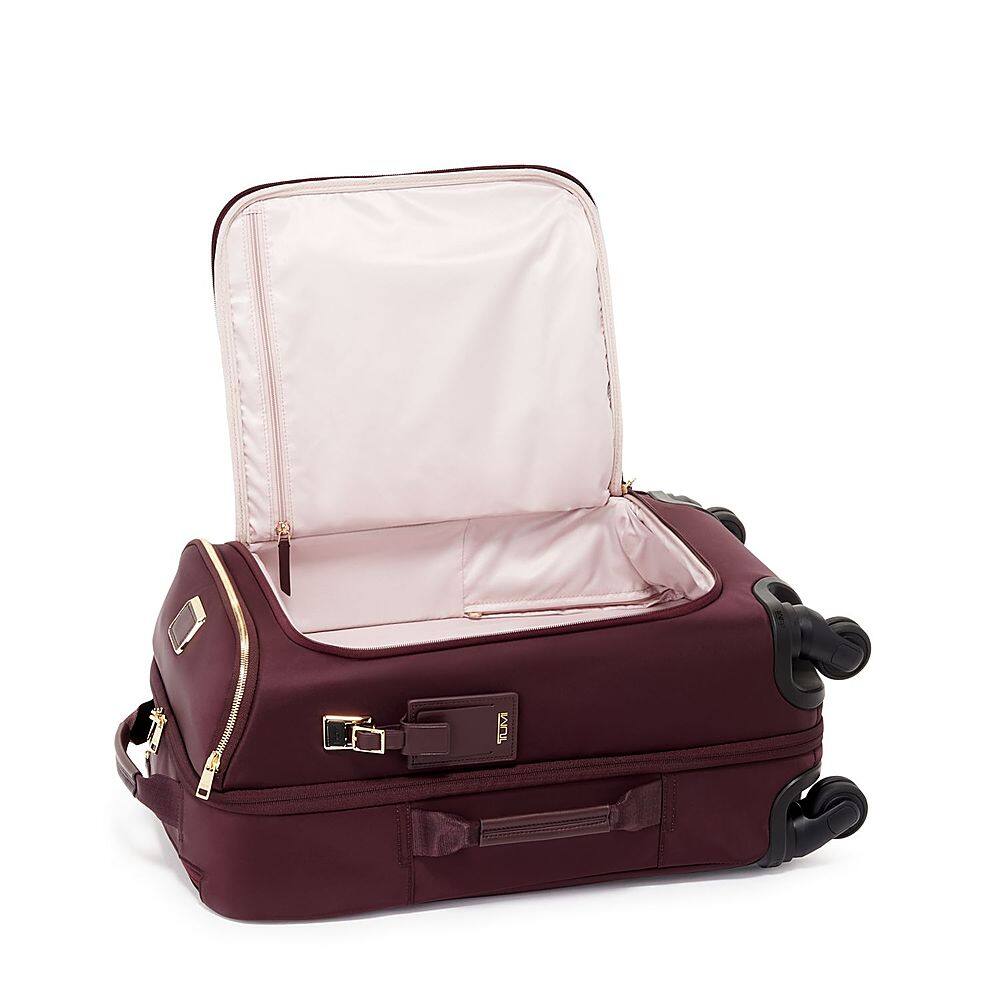 Left View: TUMI - Leger International Carry-On Suitcase - Beetroot