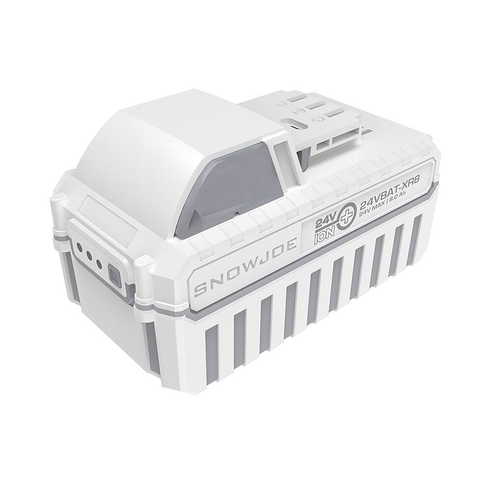 Front. Snow Joe - 24V MAX 8.0-Amp High Capacity Extended Run Time Lithium-iON Battery - White.