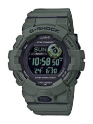 Casio - Men's G-Shock Power Trainer with Bluetooth Mobile Link 49mm Watch - Green - Front_Zoom