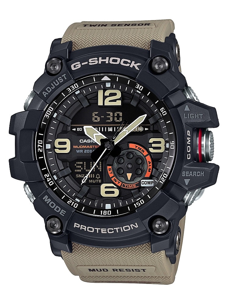 Pacific form Foragt Casio Men's G-Shock Mudmaster Twin-Sensor Analog-Digital 55mm Watch Tan  GG1000-1A5 - Best Buy