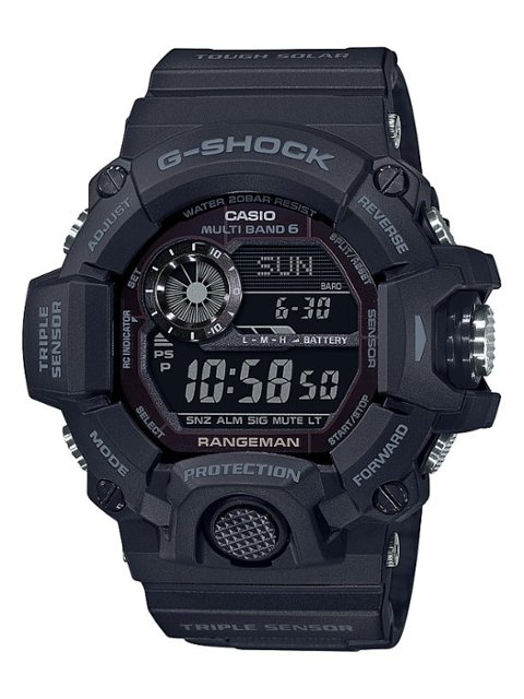Casio Men's G-Shock Rangeman Triple-Sensor Atomic Solar 54mm Watch Black  GW9400-1B - Best Buy