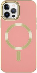 AMPD - Gold Bumper Soft Case with MagSafe for Apple iPhone 12 Pro / iPhone 12 - Light Pink - Front_Zoom
